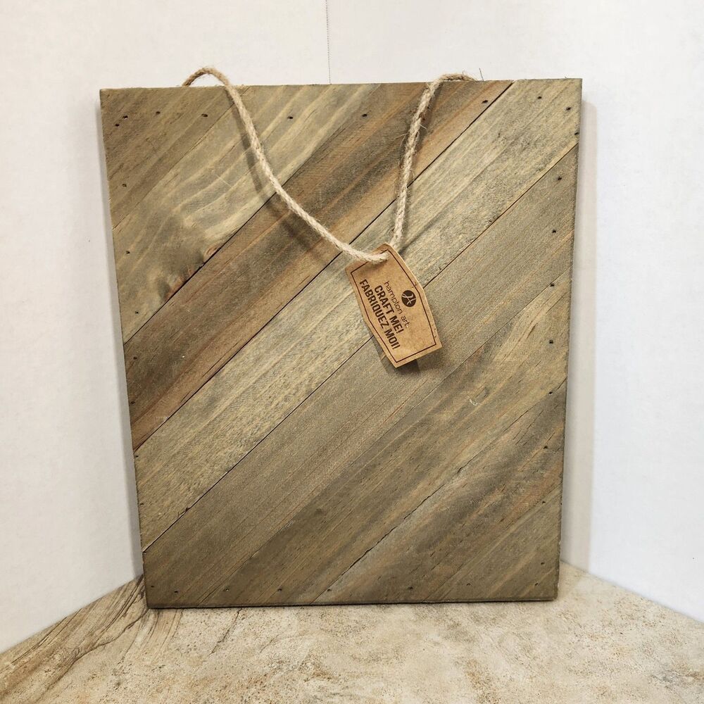 Hampton Art Rustic Wood Grain Hanging Wall Plaque Brown 10x12 HW1281 NWT Crafts